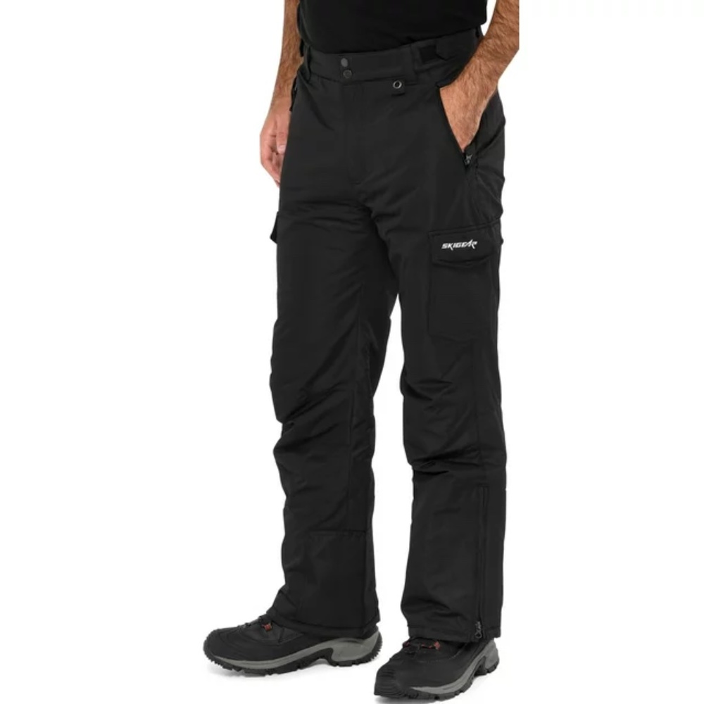 Men’s Ski-Gear Black Snow Insulated Pants Size XXL Zip Pockets